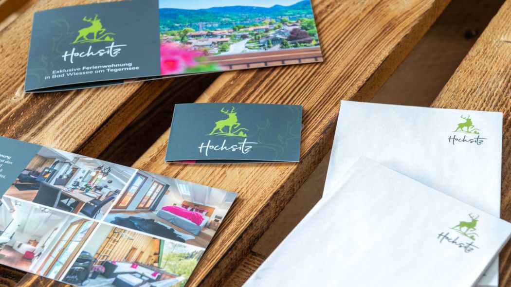 Flyer, Visitenkarten und Blöcke Hochsitz Ferienwohung