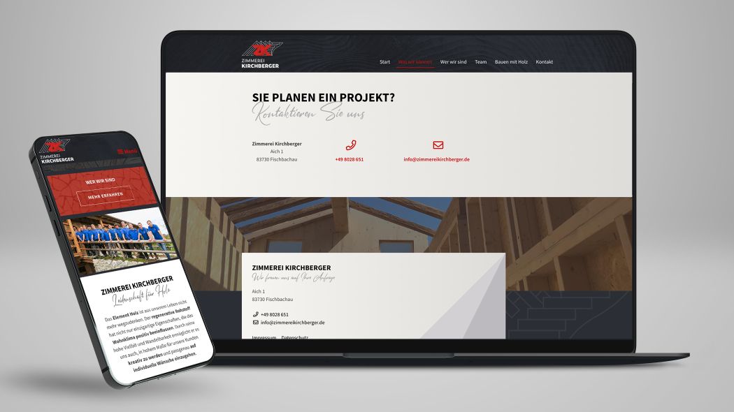 Website Zimmerei Kirchberger GmbH