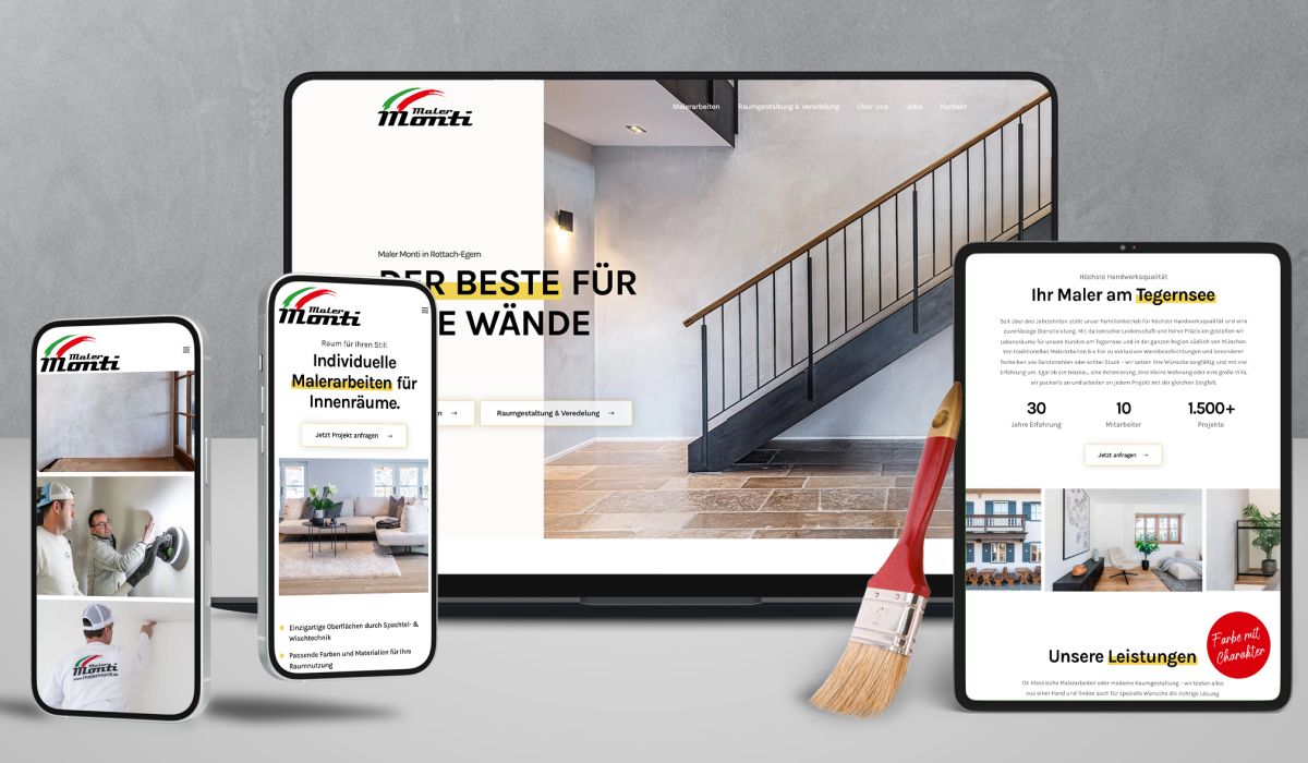 Website für Maler Monti in Rottach-Weissach